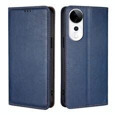 Per vivo S19 Pro Gloss Oil Custodia magnetica in pelle tinta unita (blu)