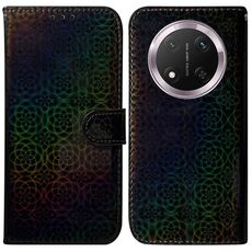 Per Honor X9c Custodia per telefono in pelle con fibbia magnetica colorata (nero)