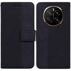 Custodia per telefono in pelle goffrata geometrica per Honor Magic7 (nera)