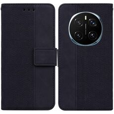 Custodia per telefono in pelle goffrata geometrica per Honor Magic7 Pro (nera)