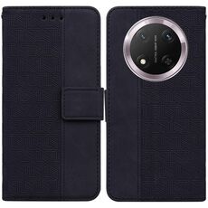 Custodia per telefono in pelle goffrata geometrica per Honor X9c (nera)