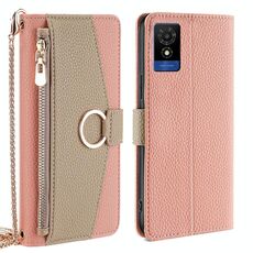 Per TCL 501 4G Crossbody Litchi Texture Custodia in pelle per telefono (rosa)