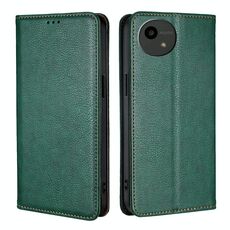 Per Sharp Aquos wish4 Gloss Oil Solid Color Magnetic Leather Phone Case (Verde)