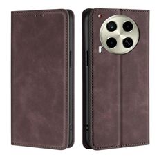 Per Tecno Camon 30 Custodia in pelle magnetica Skin Feel (marrone scuro)