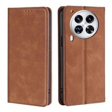 Per Tecno Camon 30 Premier 5G Custodia in pelle magnetica Skin Feel (marrone chiaro)