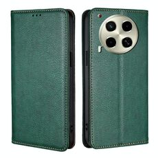 Per Tecno Camon 30 Gloss Oil Solid Color Magnetic Leather Phone Case (Verde)