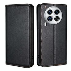Per Tecno Camon 30 Premier 5G Gloss Oil Solid Color Magnetic Leather Phone Case (Nero)