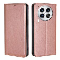 Per Tecno Camon 30 Premier 5G Gloss Oil Solid Color Magnetic Leather Phone Case (Oro rosa)