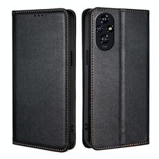 Per Honor 200 5G Gloss Oil Solid Color Magnetic Leather Phone Case (Nero)
