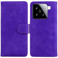 Per Xiaomi 15 Custodia in pelle con chiusura a scatto Skin Feel Pure Color (viola)