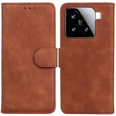 Per Xiaomi 15 Custodia in pelle Flip Skin Feel Pure Color (marrone)