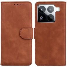 Per Xiaomi 15 Pro Custodia in pelle Flip Skin Feel Pure Color (marrone)