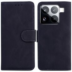 Per Xiaomi 15 Pro Custodia in pelle Flip Skin Feel Pure Color (nero)