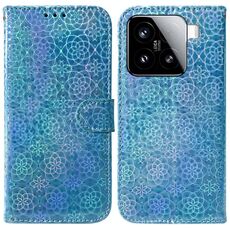 Per Xiaomi 15 Custodia per telefono in pelle con fibbia magnetica colorata (blu)
