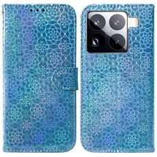 Per Xiaomi 15 Pro Custodia per telefono in pelle con fibbia magnetica colorata (blu)