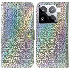Per Xiaomi 15 Pro Custodia per telefono in pelle con fibbia magnetica colorata (argento)