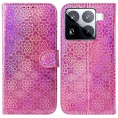 Per Xiaomi 15 Pro Custodia per telefono in pelle con fibbia magnetica colorata (rosa)