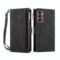 Per Samsung Galaxy A26 5G ESEBLE Retro Frosted RFID Flip Custodia in pelle per telefono (nero)
