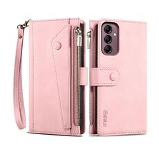 Per Samsung Galaxy A26 5G ESEBLE Retro Frosted RFID Flip Custodia in Pelle per Telefono (Oro Rosa)