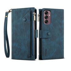 Per Samsung Galaxy A26 5G ESEBLE Retro Frosted RFID Flip Custodia in Pelle per Telefono (Verde Scuro)