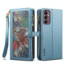 Per Samsung Galaxy A26 5G ESEBLE Star Series Portafoglio con cerniera RFID Custodia in pelle (blu)
