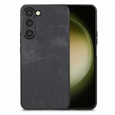 Per Samsung Galaxy S25+ 5G Custodia per telefono con retro in pelle vintage per PC (nero)