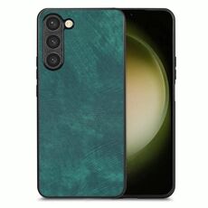 Per Samsung Galaxy S25+ 5G Custodia per telefono in pelle vintage con retro in PC (verde)