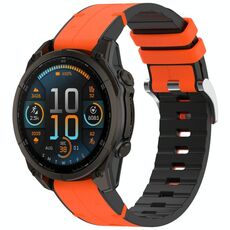 Per Garmin Fenix ​​8 AMOLED 43mm Fibbia a sgancio rapido 20mm Cinturino in pelle di silicone (arancione)