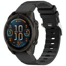 Per Garmin Fenix ​​8 AMOLED 43mm Quick Release Buckle 20mm Cinturino in silicone e pelle (nero)