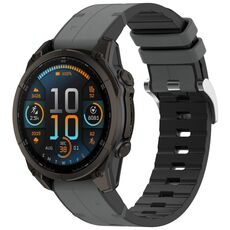 Per Garmin Fenix ​​8 AMOLED 43mm Fibbia a sgancio rapido 20mm Cinturino in pelle di silicone (grigio)