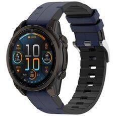 Per Garmin Fenix ​​8 AMOLED 43mm Fibbia a sgancio rapido 20mm Cinturino in pelle di silicone (blu scuro)