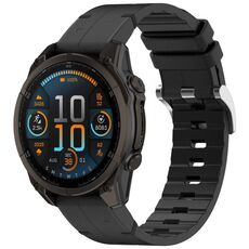 Per Garmin Fenix ​​8 AMOLED 51mm Fibbia a sgancio rapido 26mm Cinturino in pelle di silicone (nero)