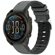 Per Garmin Fenix ​​8 AMOLED 51mm Fibbia a sgancio rapido 26mm Cinturino in pelle di silicone (grigio)