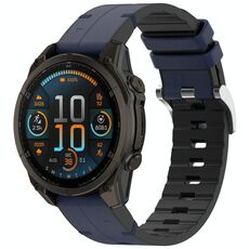 Per Garmin Fenix ​​8 51mm Fibbia a sgancio rapido 26mm Cinturino in pelle di silicone (blu scuro)