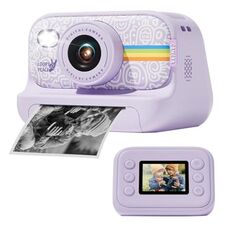 Fotocamera con stampa fotografica, flash LED da 2,0 pollici, registrazione HD 1080P, con 3 rotoli di carta, colore: viola