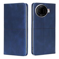 Per Tecno Camon 30 Pro 5G Custodia magnetica in pelle con texture di mucca (blu)