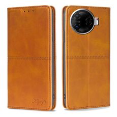 Per Tecno Camon 30 Pro 5G Custodia magnetica in pelle con texture di mucca (marrone chiaro)
