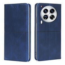 Per Tecno Camon 30 Premier 5G Custodia magnetica in pelle con texture di mucca (blu)