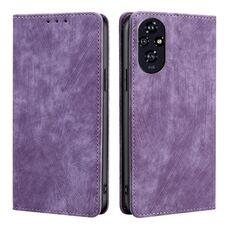 Per Honor 200 5G RFID Antifurto Spazzola Magnetico Custodia in Pelle per Telefono (Viola)