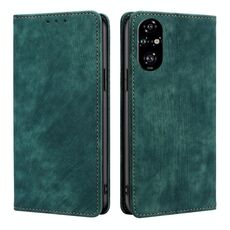 Per Honor 200 Pro 5G RFID Antifurto Spazzola Magnetico Custodia in Pelle per Telefono (Verde)