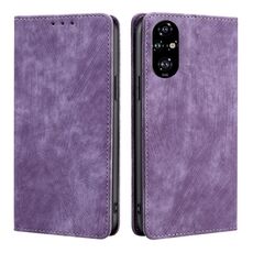Per Honor 200 Pro 5G RFID Antifurto Spazzola Magnetico Custodia in Pelle per Telefono (Viola)