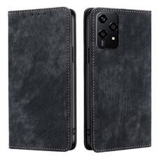 Per Honor 200 Lite 5G Custodia per telefono in pelle magnetica antifurto RFID globale (nero)