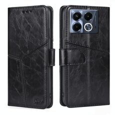 Per Infinix Note 40 5G Custodia in pelle con cuciture geometriche (nero)