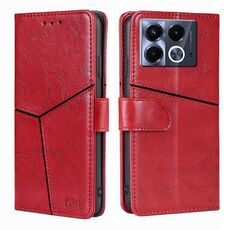 Per Infinix Note 40 5G Custodia in pelle con cuciture geometriche (rosso)