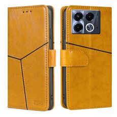 Per Infinix Note 40 5G Custodia in pelle con cuciture geometriche (giallo)
