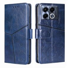 Per Infinix Note 40 5G Custodia in pelle con cuciture geometriche (blu)