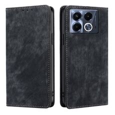 Per Infinix Note 40 5G RFID Antifurto Spazzola Magnetico Custodia in Pelle per Telefono (Nero)