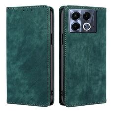 Per Infinix Note 40 5G RFID Antifurto Spazzola Magnetico Custodia in Pelle per Telefono (Verde)