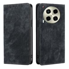 Per Tecno Camon 30 RFID Anti-furto Spazzola Magnetico Custodia in Pelle per Telefono (Nero)