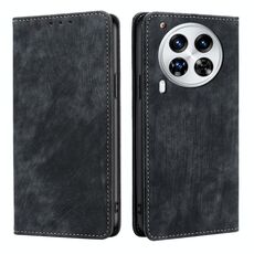 Per Tecno Camon 30 Premier 5G RFID Antifurto Spazzola Magnetico Custodia in Pelle per Telefono (Nero)